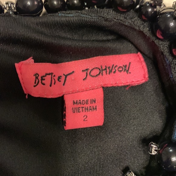 Betsey Johnson Blue Green Jacquard Sheath Beaded Collar Sleeveless Dress size - Picture 11 of 11